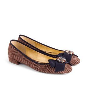 J. Crew Foster Flat  -Tweed Velvet Embellished 7.5
